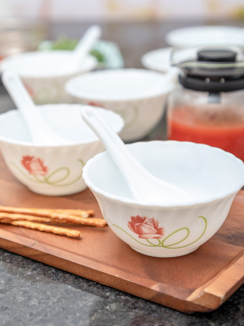 

Laopala White 12pcs Opalware Bowl Set with Spoon