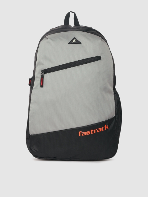 

Fastrack Men Grey & Black Brand Logo Laptop Backpack