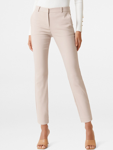 

Forever New Women Nude Skinny Fit Solid Formal Trousers