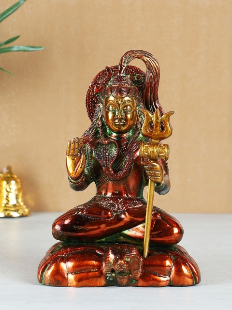 

TIED RIBBONS Copper-Toned & Gold-Toned Lord Shiva Brass Idol Showpiece