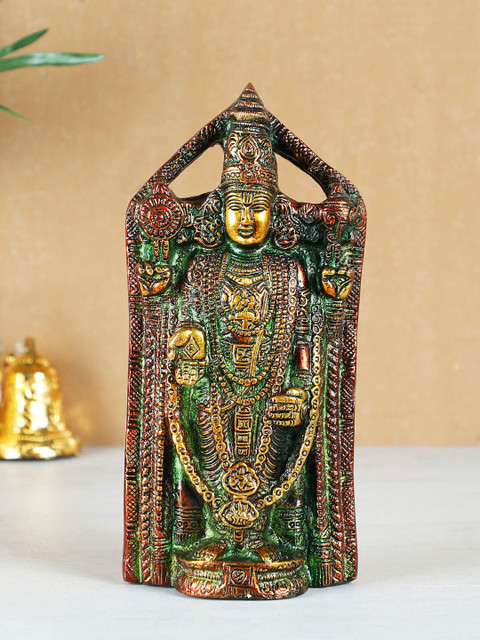 

TIED RIBBONS Bronze-Toned & Green Handcrafted Balaji Brass Statue Showpiece