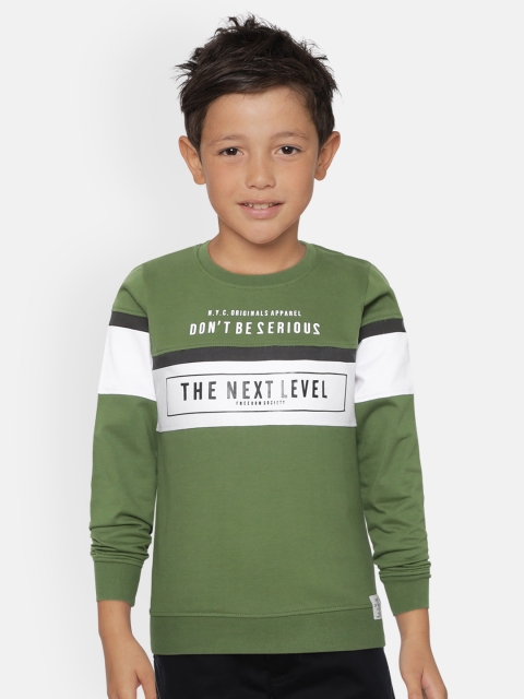 

Monte Carlo Boys Olive Green & White Typography Print Sweatshirt