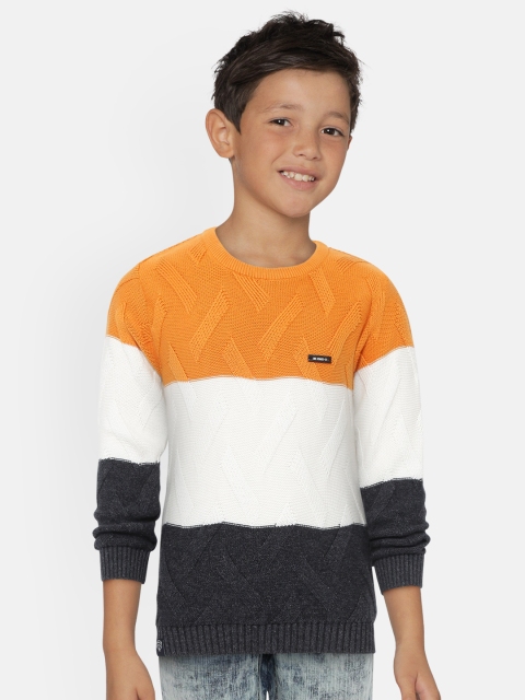 

Monte Carlo Boys Mustard Yellow & White Colourblocked Pullover
