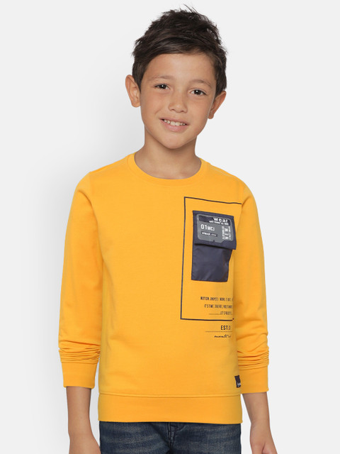 

Monte Carlo Boys Mustard Yellow & Navy Printed Sweatshirt