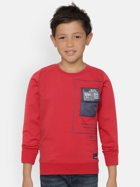 

Monte Carlo Boys Red & Navy Printed Sweatshirt