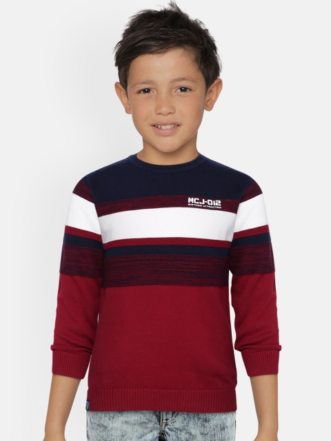 

Monte Carlo Boys Maroon & Navy Colourblocked Pullover