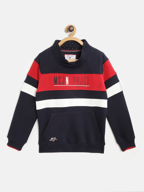 

Monte Carlo Boys Navy Blue & Red Colourblocked Sweatshirt