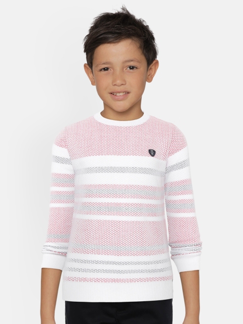 

Monte Carlo Boys White & Red Striped Pullover