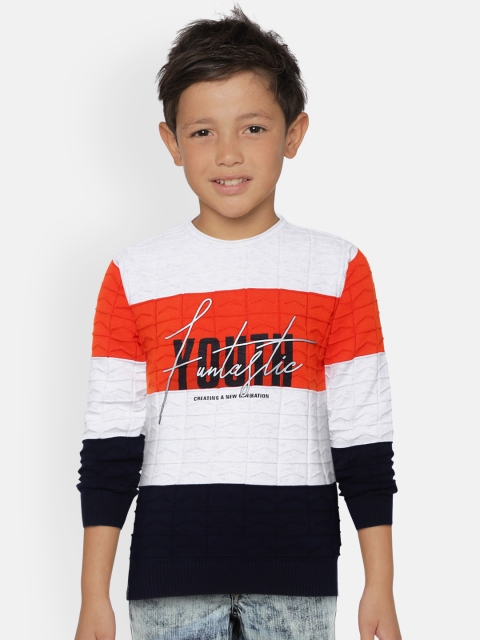 

Monte Carlo Boys Orange & Navy Striped Pullover Sweater