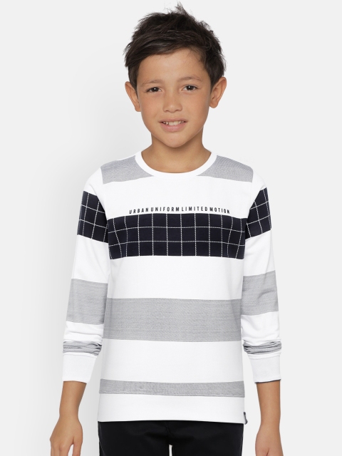 

Monte Carlo Boys White & Navy Striped Sweatshirt