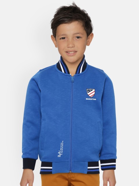 

Monte Carlo Boys Blue Solid Front-Open Sweatshirt