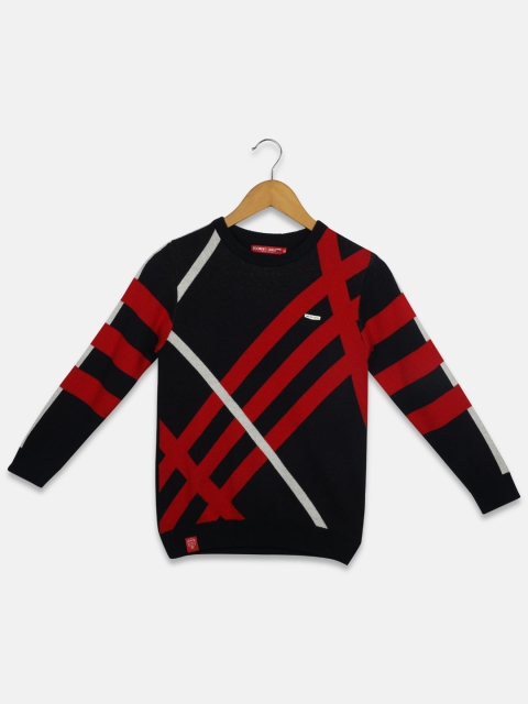 

Monte Carlo Boys Navy Blue Printed Pullover Sweater