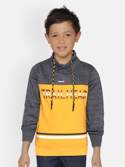 

Monte Carlo Boys Charcoal & Mustard Colourblocked Sweatshirt with Melange Effect