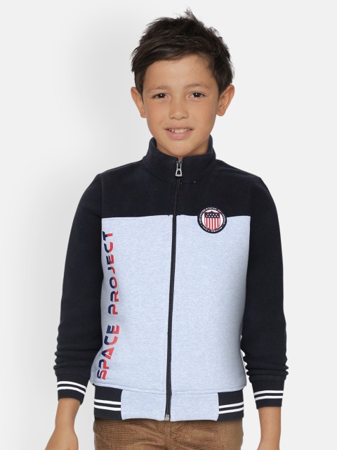 

Monte Carlo Boys Charcoal Grey & Blue Colourblocked Sherpa Sweatshirt
