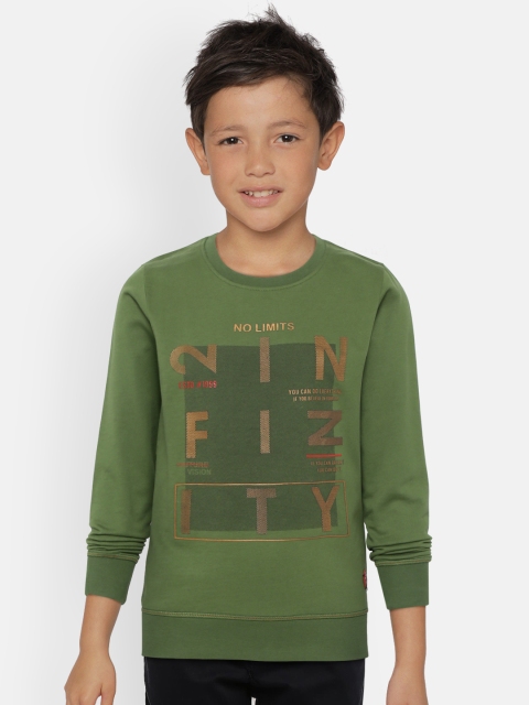 

Monte Carlo Boys Olive Green & Brown Typography Print Sweatshirt