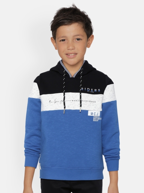 

Monte Carlo Boys Blue & Black Colourblocked Hooded Sweatshirt