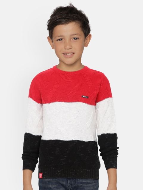 

Monte Carlo Boys Red & White Colourblocked Pullover