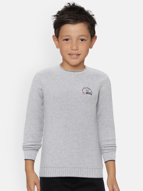 

Monte Carlo Boys Grey Melange Solid Pullover