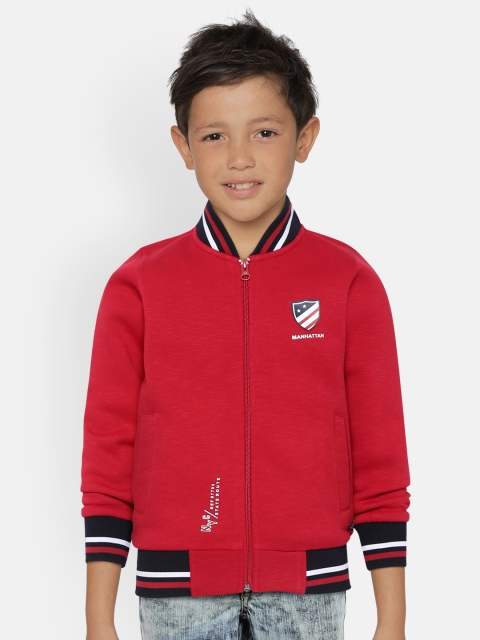 

Monte Carlo Boys Red Solid Front-Open Sweatshirt