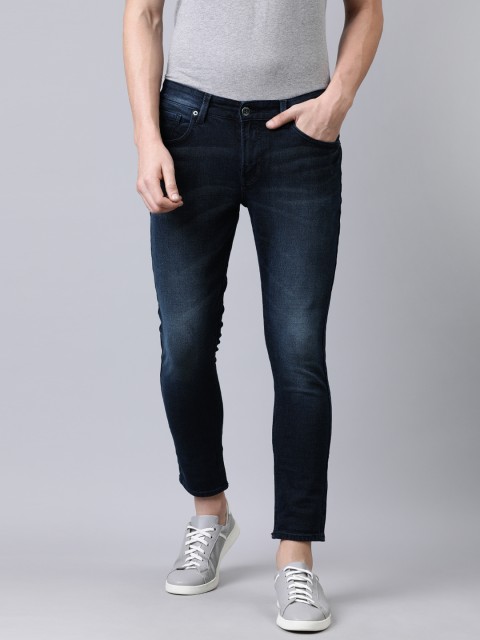 

SPYKAR Men Blue Kano Slim Fit Low-Rise Clean Look Stretchable Cropped Jeans
