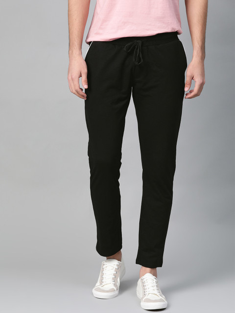 

Mast & Harbour Men Black Solid Track Pants