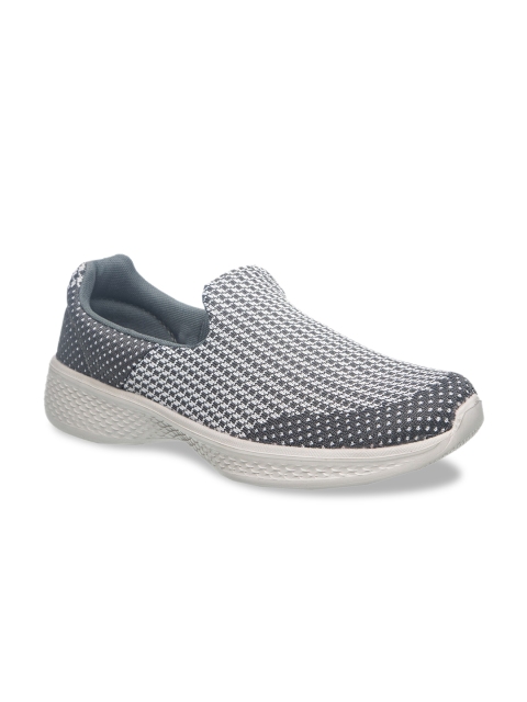

Khadims Men Grey Woven Design Slip-On Sneakers
