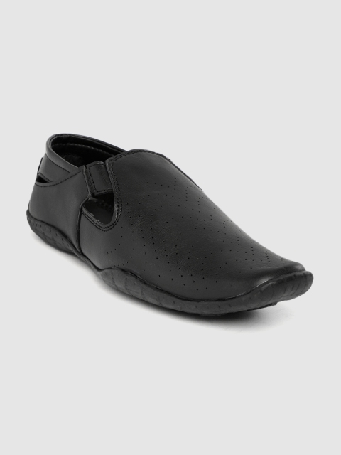 

Roadster Men Black Perforated Shoe-Style Sandals