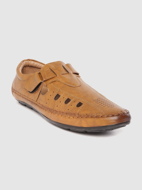

Roadster Men Tan Brown Perforated Shoe-Style Sandals