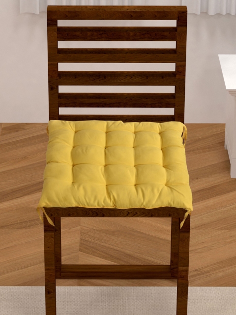 

Clasiko Yellow Solid General Support Chair Pad