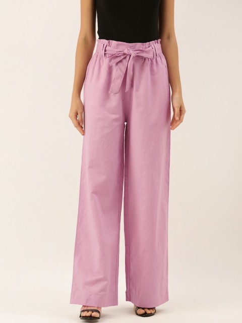 

Moda Rapido Women Lavender Regular Fit Solid Parallel Trousers