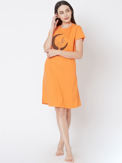 

Sweet Dreams Orange Solid Nightdress