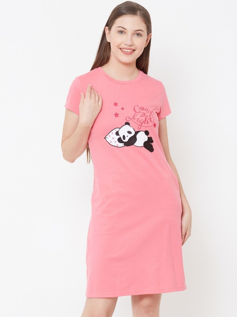 

Sweet Dreams Pink & White Panda Printed Nightdress