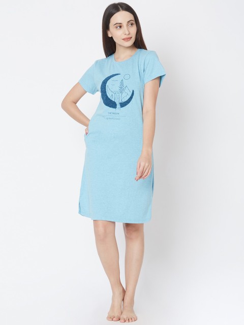 

Sweet Dreams Blue Printed Sleepshirt