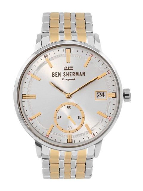 

BEN SHERMAN Men Silver & Gold Analogue Watch WB071GSM