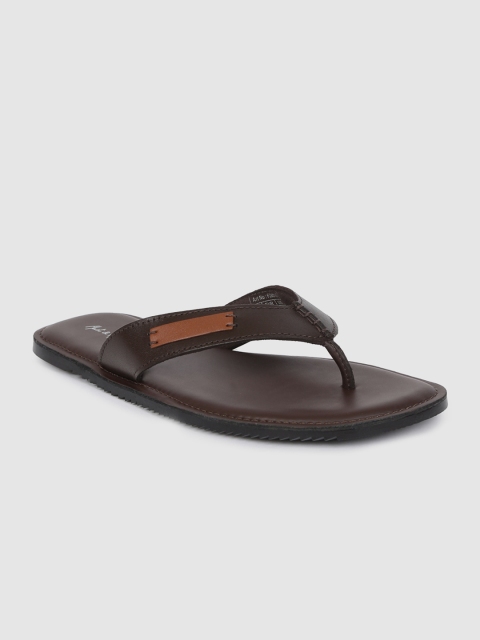 

Mast & Harbour Men Brown Solid Leather Comfort Sandals