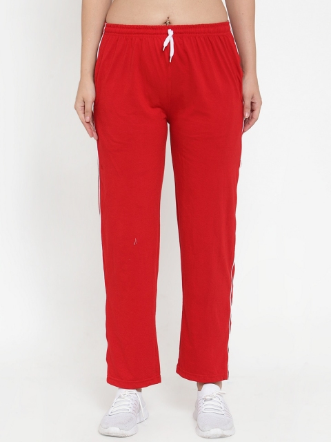 

Baani Creations Women Red Solid Straight-Fit Track Pants