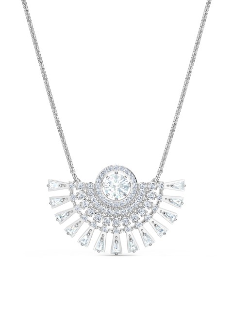

SWAROVSKI White Rhodium-Plated Sparkling Dance Dial Up Necklace
