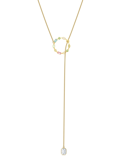 

SWAROVSKI Gold-Plated Multicolored Rainbow Swan Y Necklace, Multi