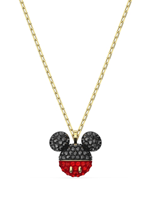 

SWAROVSKI Gold-Plated & Black Mickey Pendant With Chain