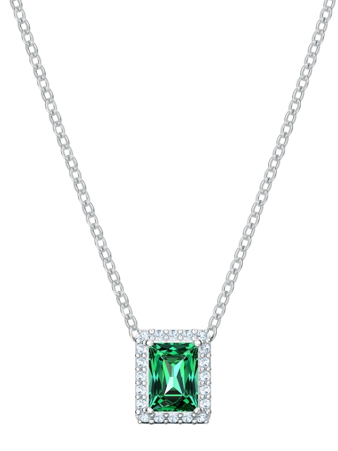 

SWAROVSKI Green Rhodium Plated Angelic Rectangular Necklace