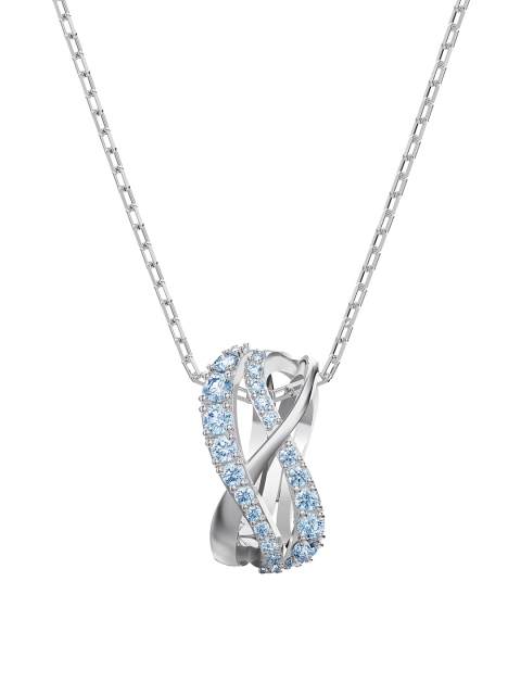 

SWAROVSKI Blue Rhodium Plated Twist Rows Pendant