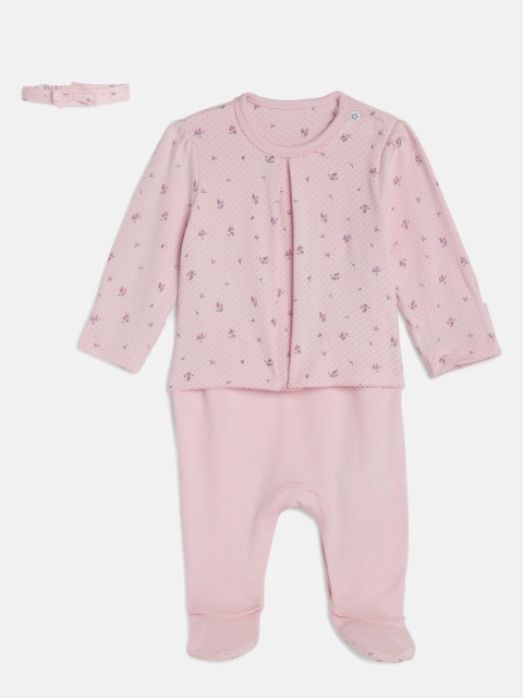 

mothercare Infant Girls Pink Printed Sleepsuit