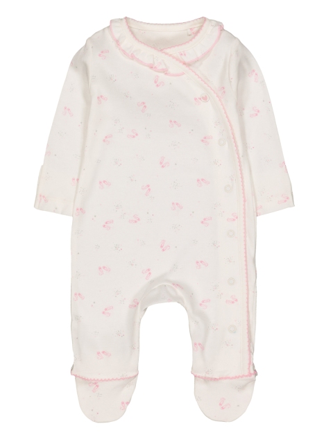 

mothercare Infants White And Pink Printed Rompers
