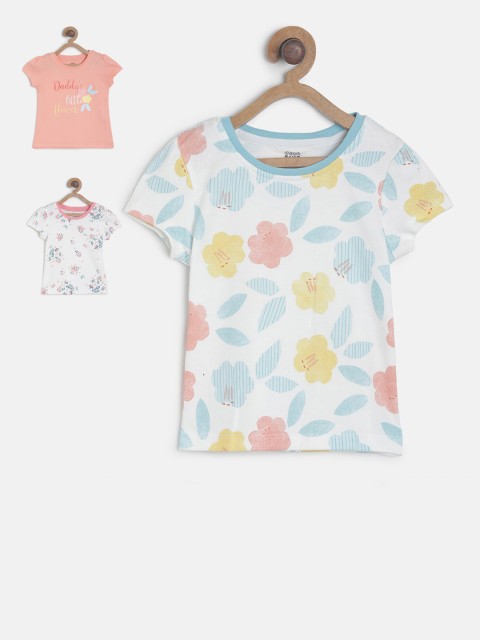 

MINI KLUB Girls Pack of 3 Printed Top, White