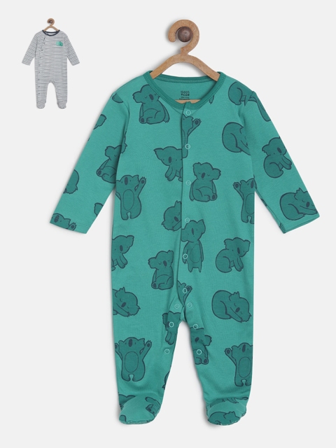 

MINI KLUB Newborn Boys Pack Of 2 Sleepsuits, Green