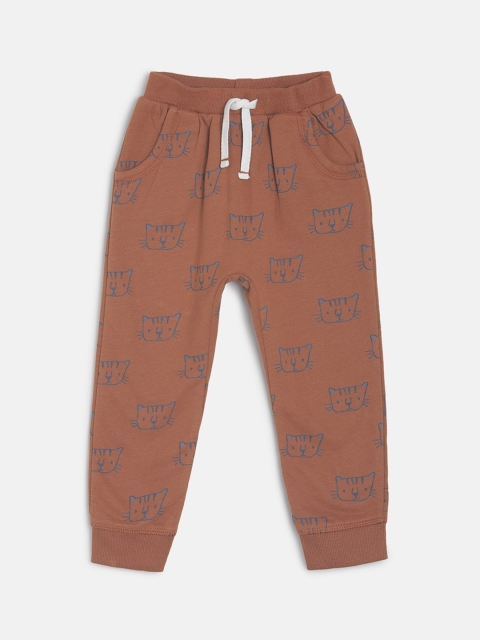 

MINI KLUB Boys Brown Printed Joggers