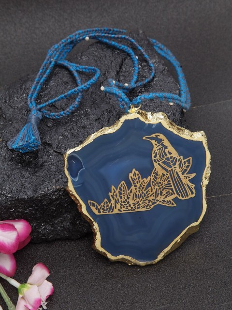 

Blue Natural Stone Gold Plated Necklace