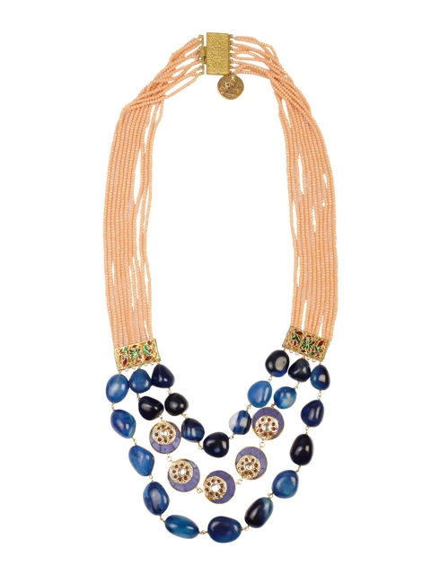 

DUGRISTYLE Gold-Plated Necklace, Blue