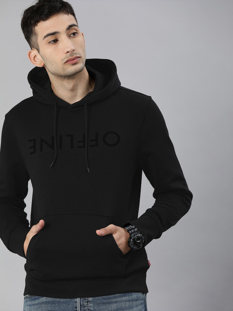 

Levis Men Black Printed Hooded Sweatshirt
