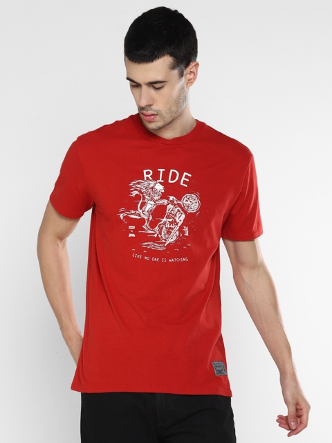 

Levis x Royal Enfield Men Red Printed Round Neck T-shirt